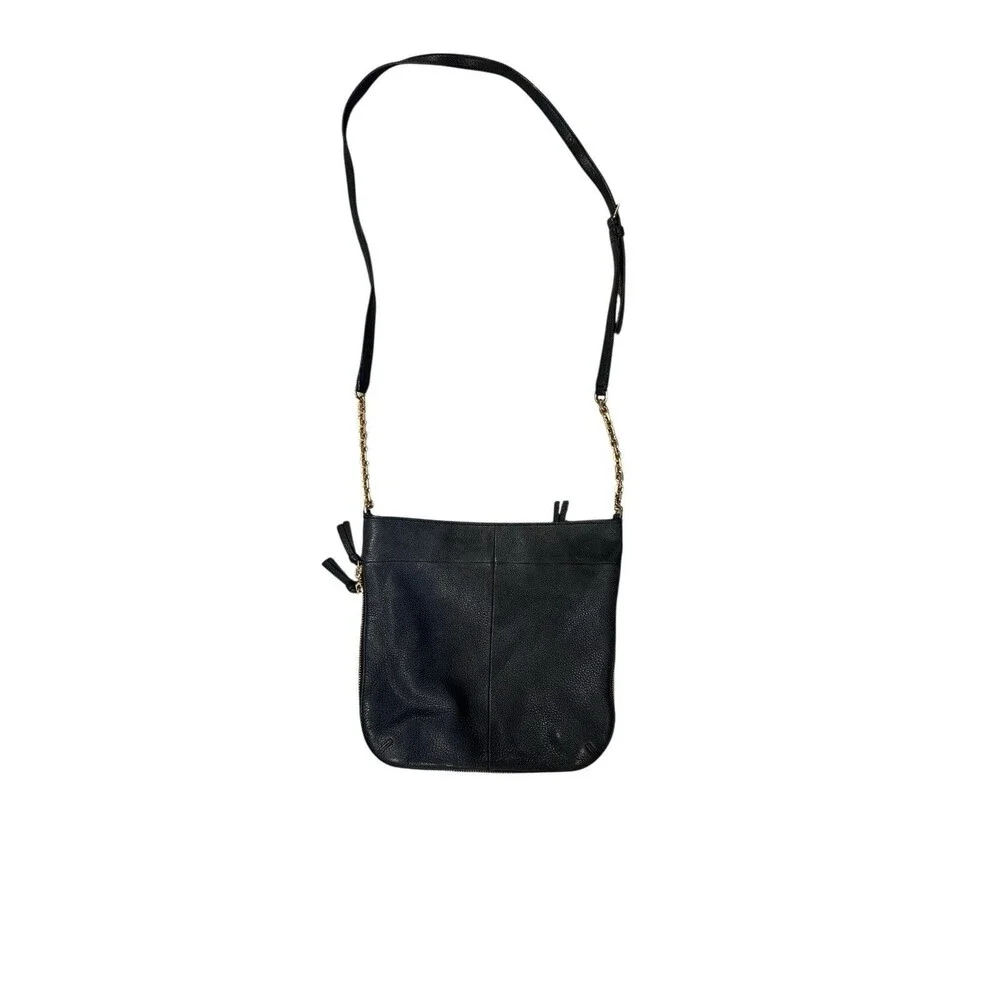 Tory Burch Ivy Leather Convertible Shoulder Bag Black Expandable‎ Crossbody Read